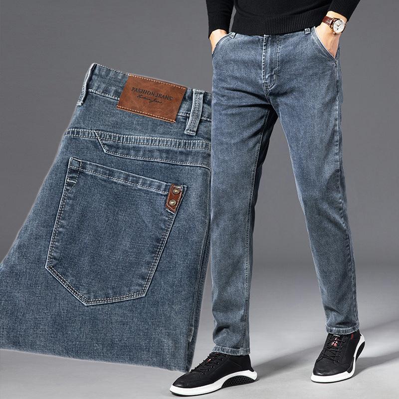 Smoky Gray Jeans Men's Loose Straight - AmiraMart