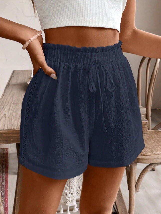 Solid Color Casual Shorts Summer Loose All - matching Pants - AmiraMart