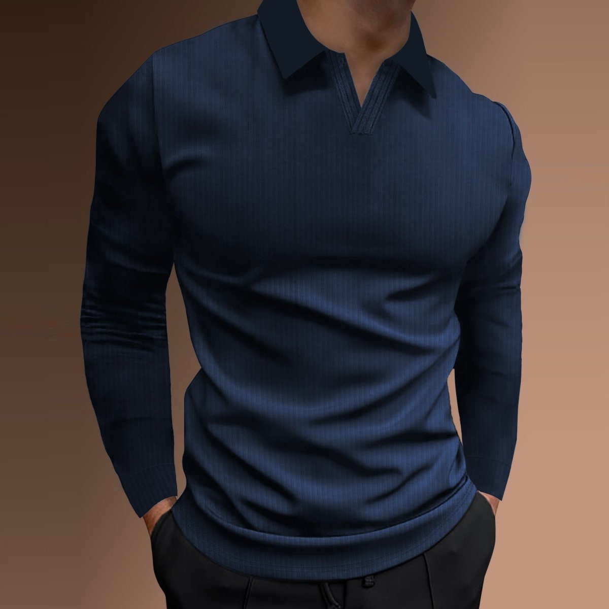 Solid Color Fitness Business Casual Lapels Long Sleeve - AmiraMart