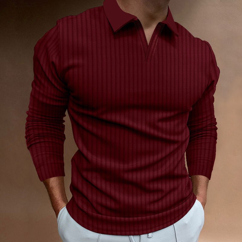 Solid Color Fitness Business Casual Lapels Long Sleeve - AmiraMart