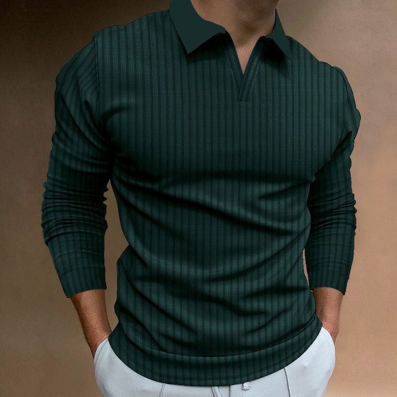 Solid Color Fitness Business Casual Lapels Long Sleeve - AmiraMart