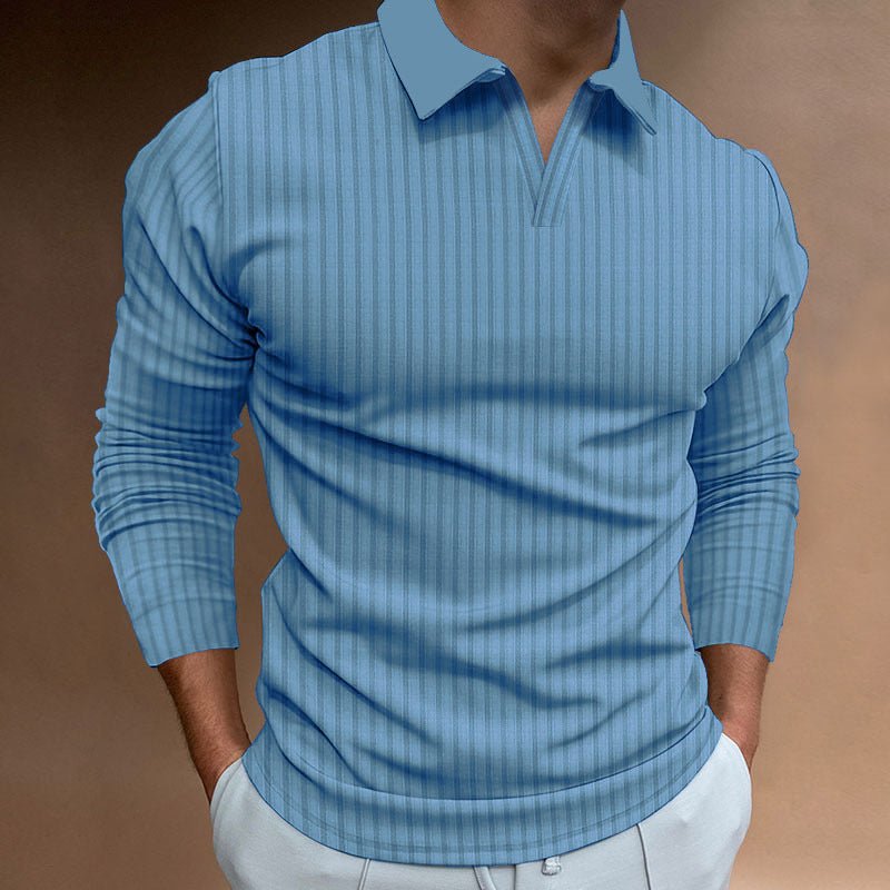 Solid Color Fitness Business Casual Lapels Long Sleeve - AmiraMart