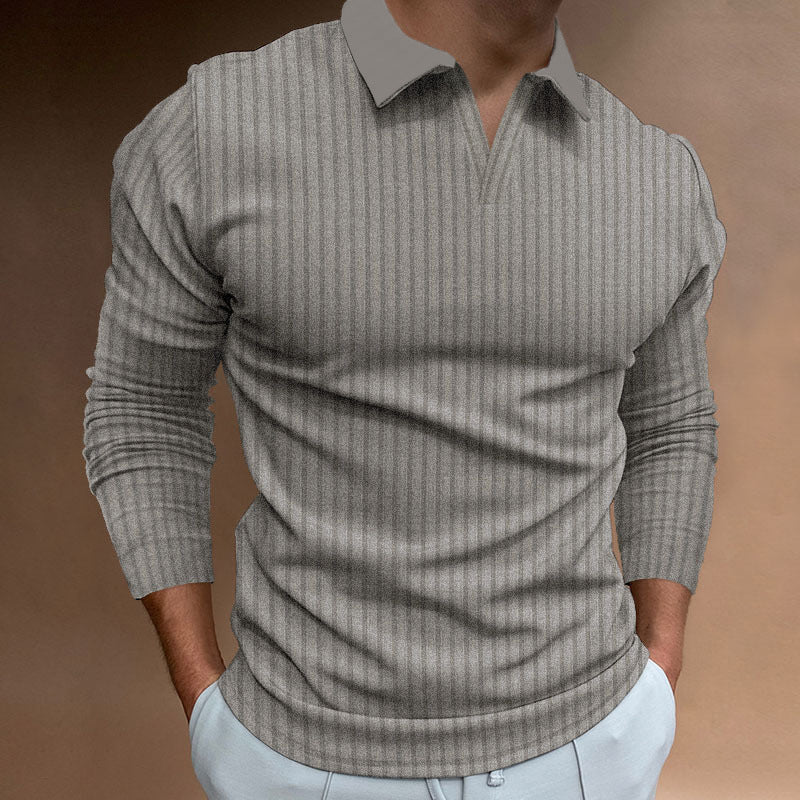 Solid Color Fitness Business Casual Lapels Long Sleeve - AmiraMart