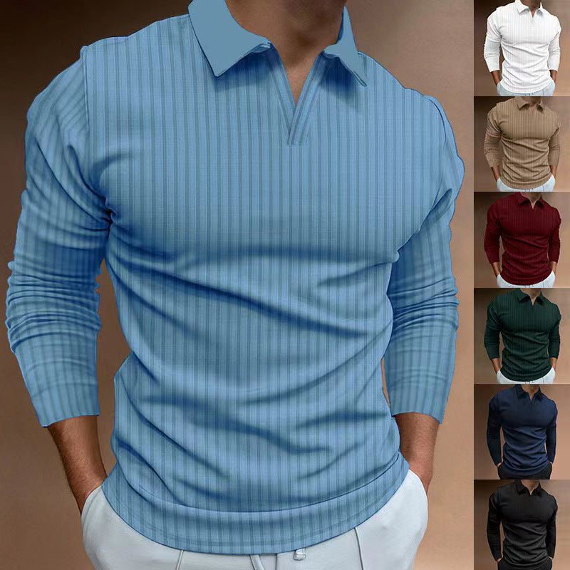 Solid Color Fitness Business Casual Lapels Long Sleeve - AmiraMart