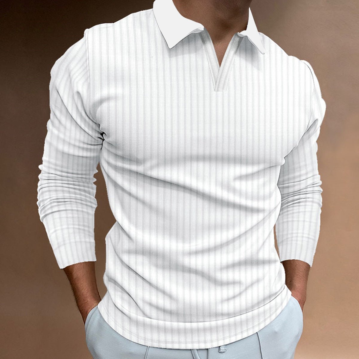 Solid Color Fitness Business Casual Lapels Long Sleeve - AmiraMart