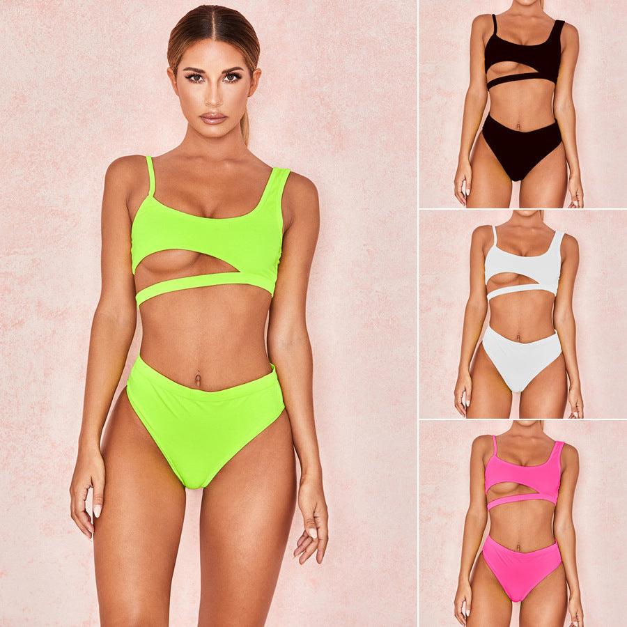 Solid color ladies swimwear - AmiraMart