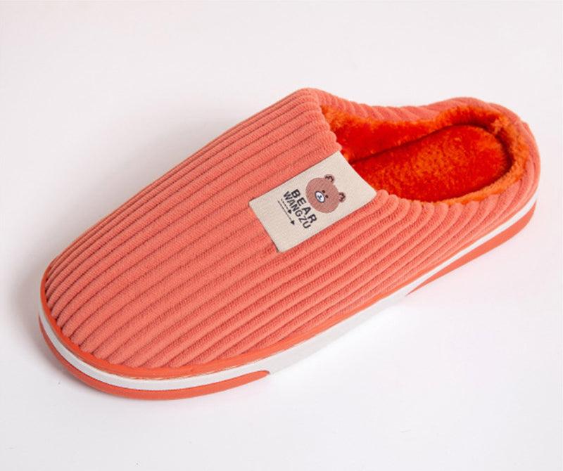 Solid Color Striped Slippers For Women - AmiraMart