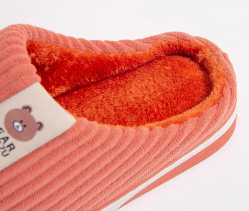 Solid Color Striped Slippers For Women - AmiraMart