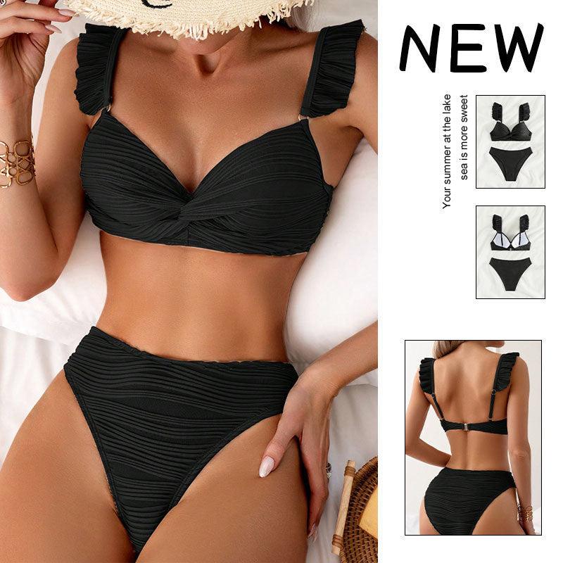 Solid Color Women's Beach Bikini Swimsuit - AmiraMart