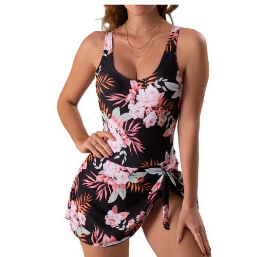 Sports Style One - Piece Swimsuit Skirt - AmiraMart