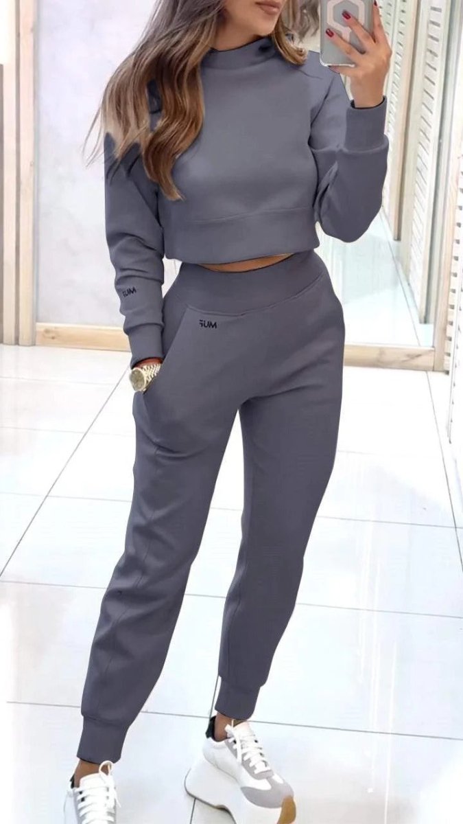 Stand Collar Sport Suit - AmiraMart