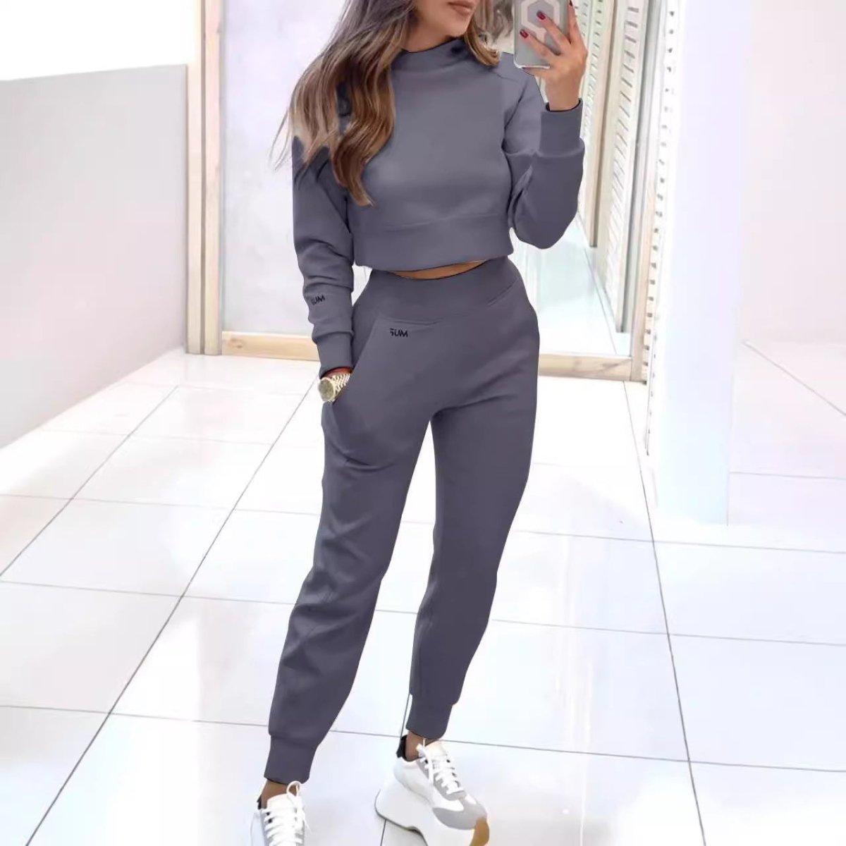 Stand Collar Sport Suit - AmiraMart