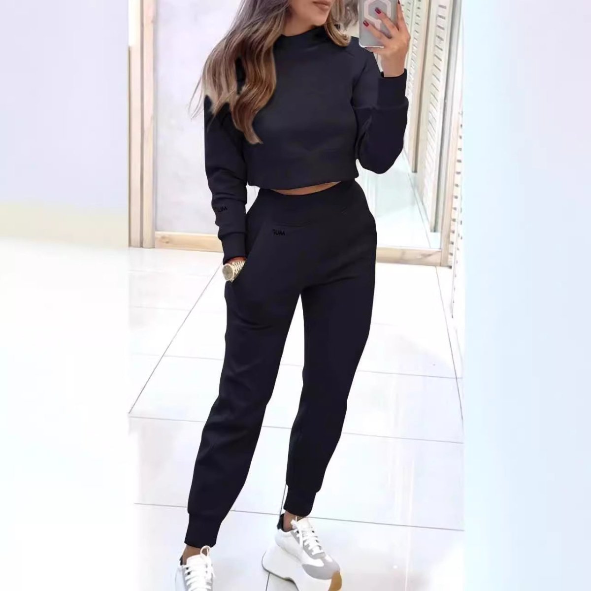 Stand Collar Sport Suit - AmiraMart
