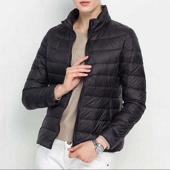 Standing Collar Slim Down Jacket - AmiraMart