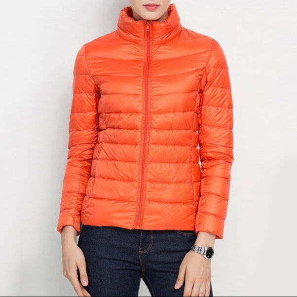 Standing Collar Slim Down Jacket - AmiraMart