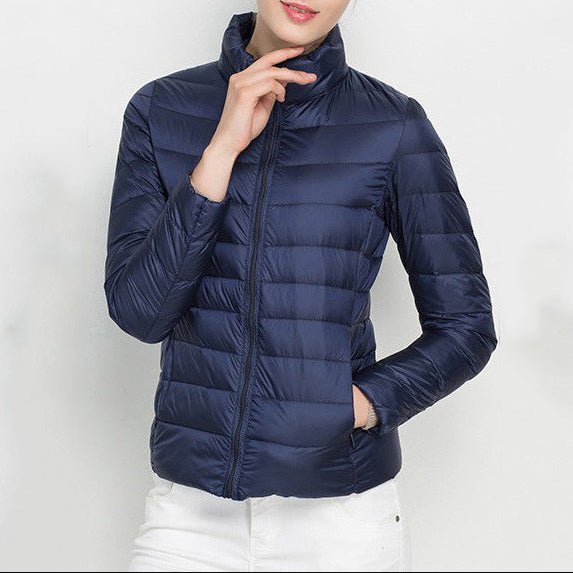 Standing Collar Slim Down Jacket - AmiraMart