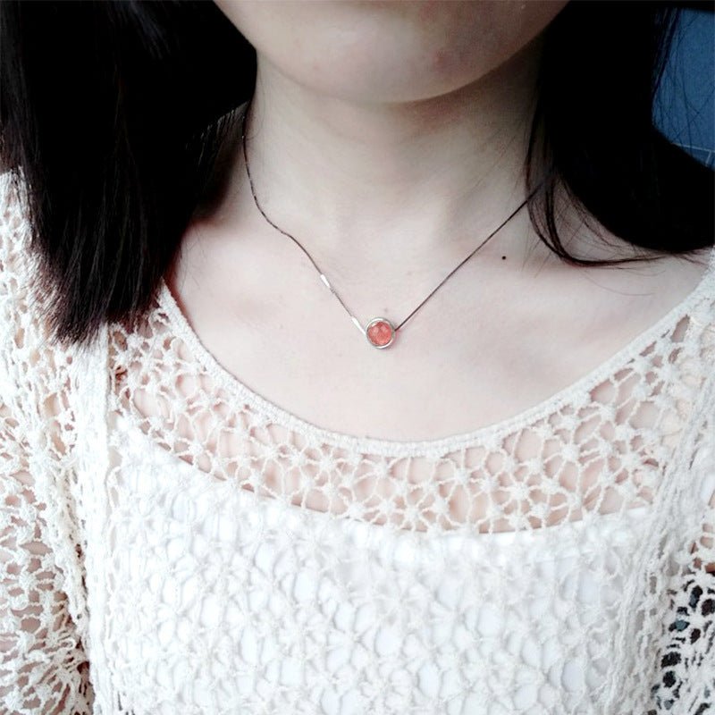 Strawberry Quartz Necklace - AmiraMart