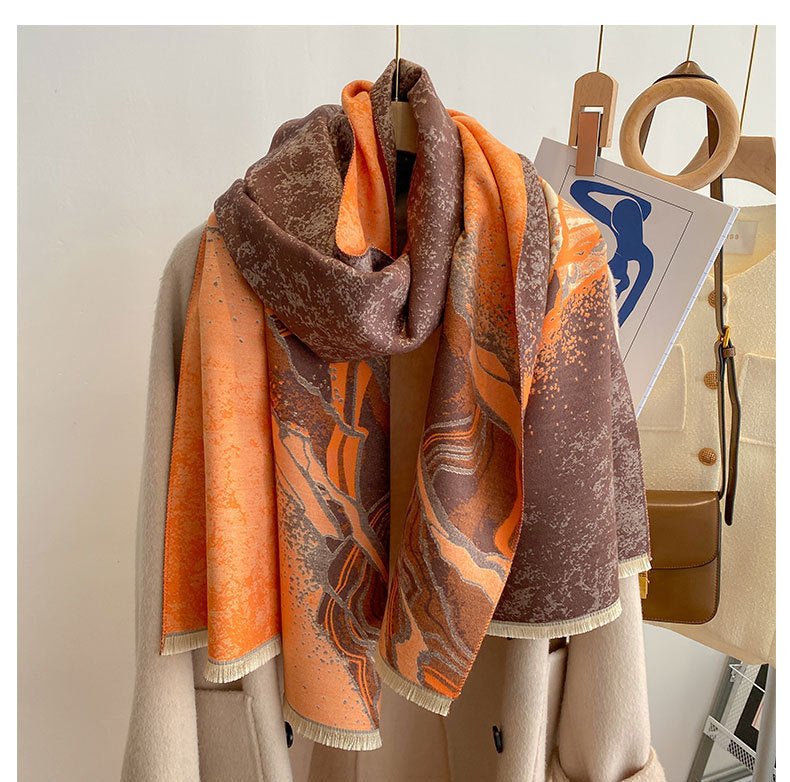 Style Double - sided Thickened Warm Scarf - AmiraMart