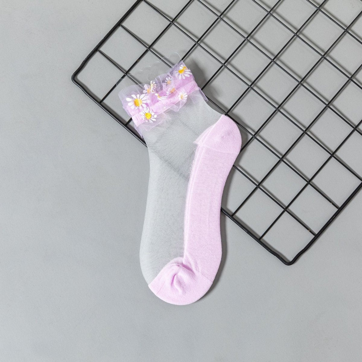 Summer Mesh Daisy Glass Stockings - AmiraMart