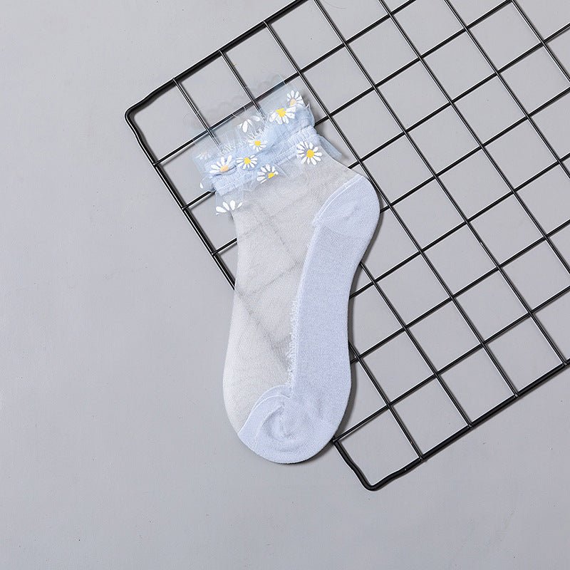 Summer Mesh Daisy Glass Stockings - AmiraMart