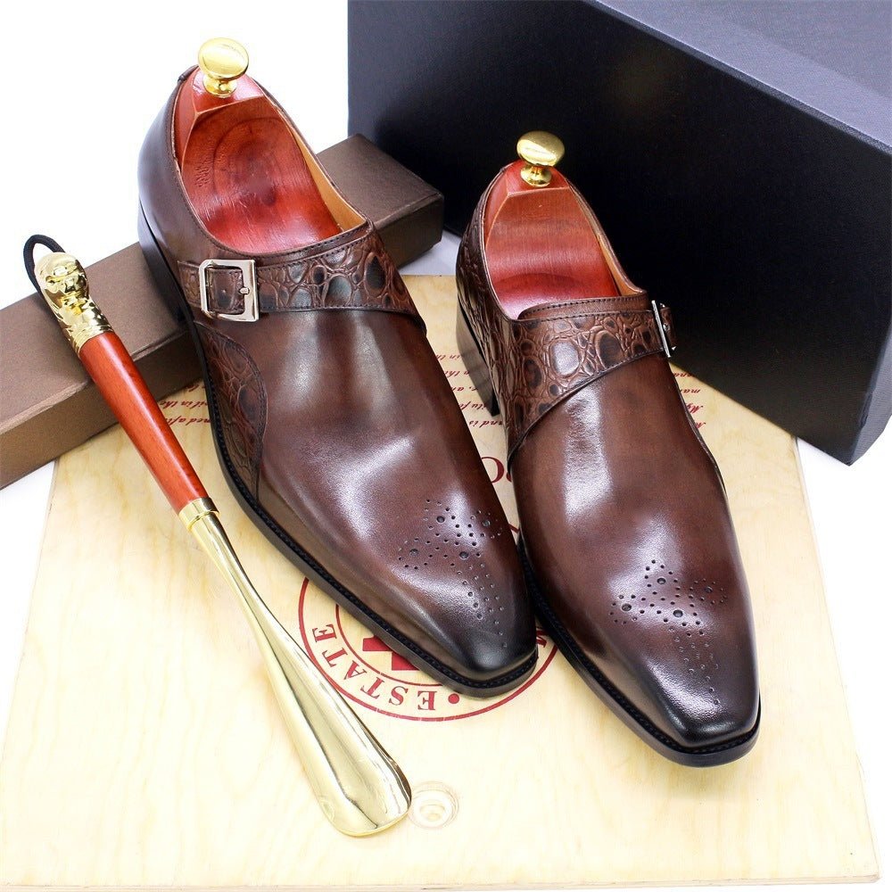 Cowhide Leather Business Casual Men's Trend British Style - AmiraMart