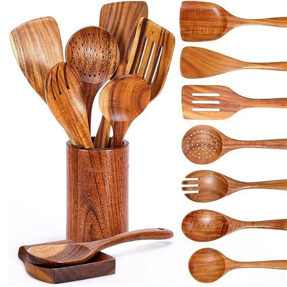Teak Kitchen Spatula Set - AmiraMart
