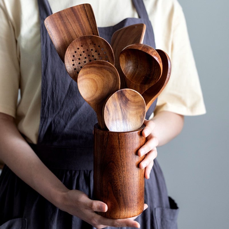 Teak Kitchen Spatula Set - AmiraMart