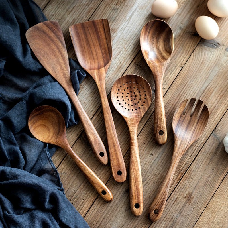 Teak Kitchen Spatula Set - AmiraMart