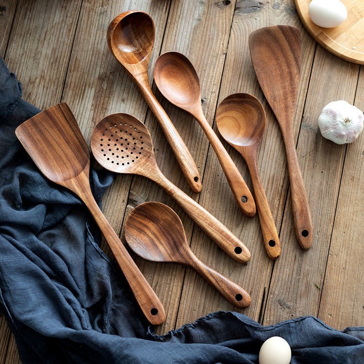 Teak Kitchen Spatula Set - AmiraMart