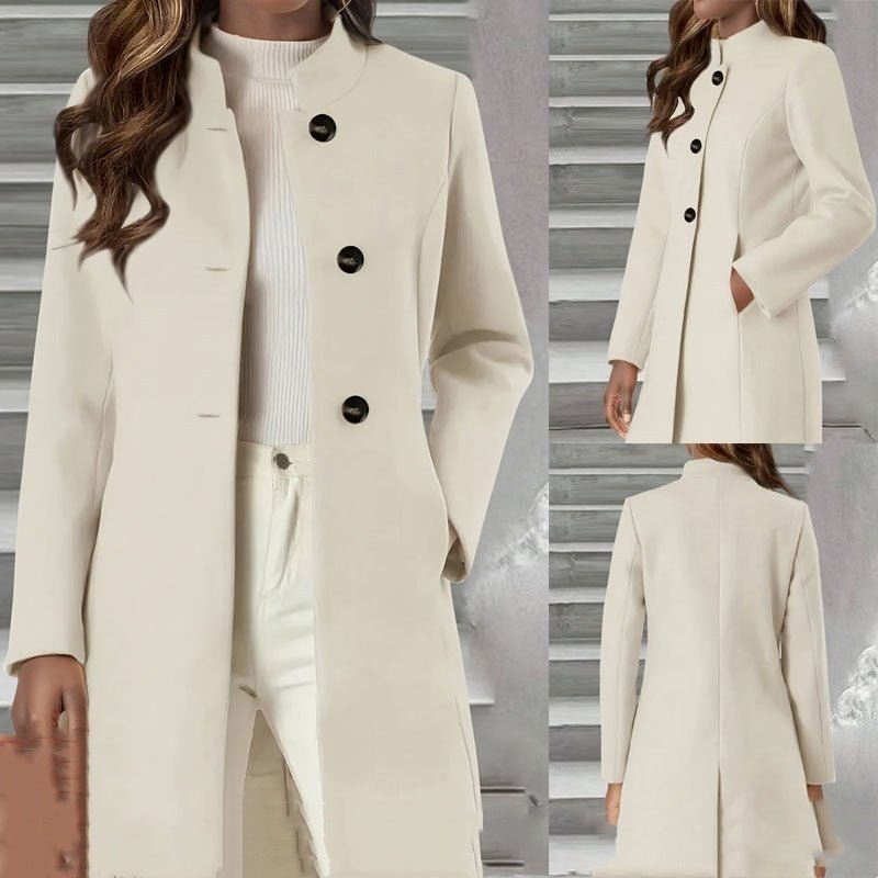 Temperament Slim Fit Elegant Woolen Coat - AmiraMart
