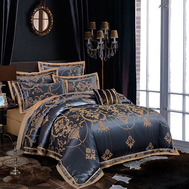 Tencel cotton satin jacquard four - piece multi - piece bedding - AmiraMart