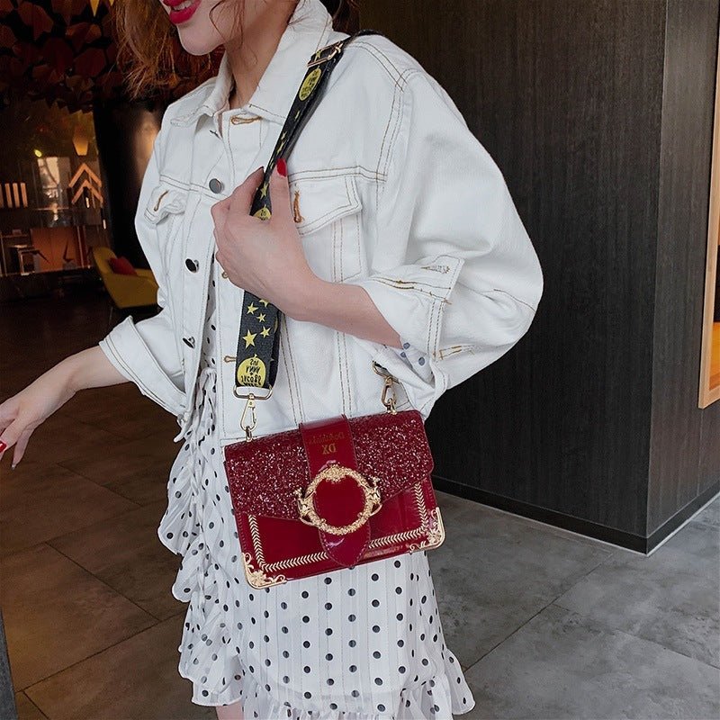 Textured sequin crossbody shoulder bag - AmiraMart