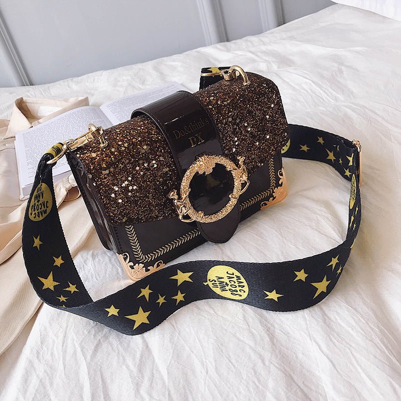 Textured sequin crossbody shoulder bag - AmiraMart