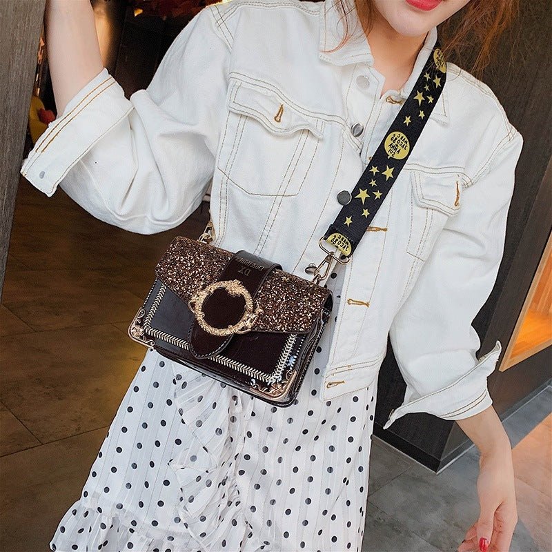 Textured sequin crossbody shoulder bag - AmiraMart
