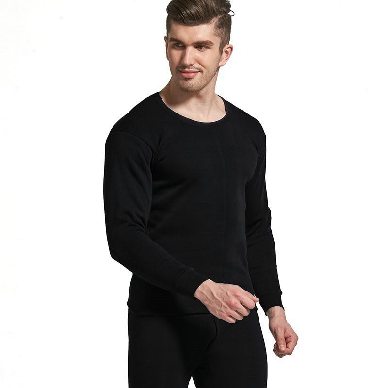Thermal Underwear Suit Men's Round Neck Polyester Thin Autumn Clothes Winter - AmiraMart