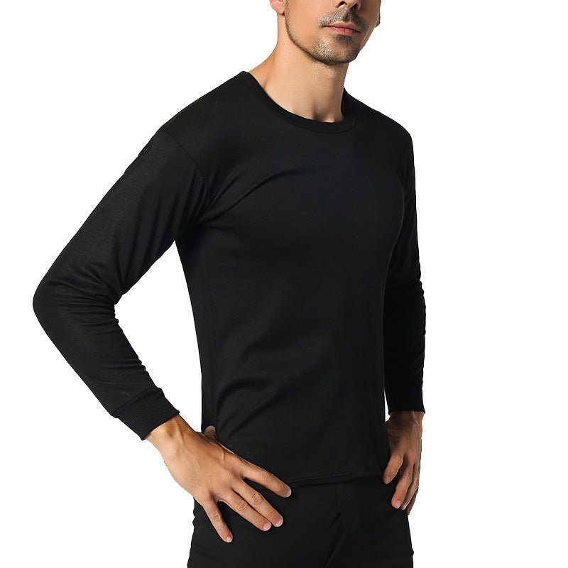 Thermal Underwear Suit Men's Round Neck Polyester Thin Autumn Clothes Winter - AmiraMart