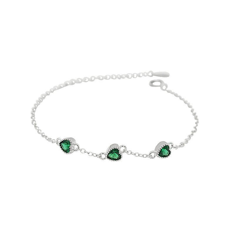 Three Lovely Emerald Gemstone Bracelet - AmiraMart