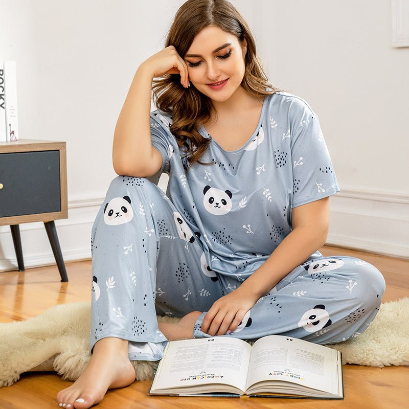 Two - Piece Knitted Cotton Ladies Home Wear - AmiraMart