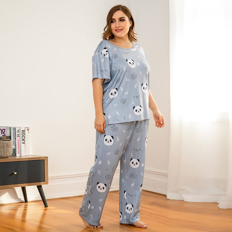 Two - Piece Knitted Cotton Ladies Home Wear - AmiraMart