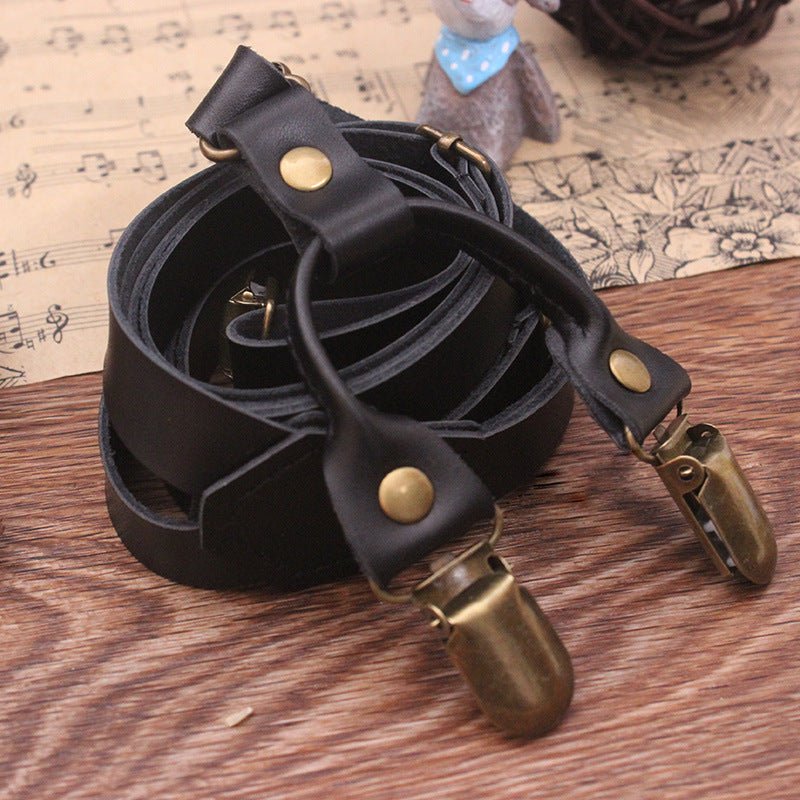 Unisex Microfiber Leather Strap Suspenders - AmiraMart