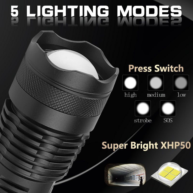 USB Charging Zoom P50 Flashlight - AmiraMart