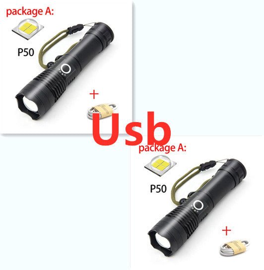 USB Charging Zoom P50 Flashlight - AmiraMart