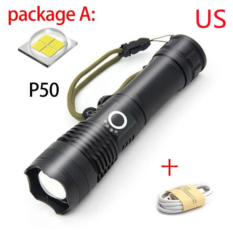 USB Charging Zoom P50 Flashlight - AmiraMart