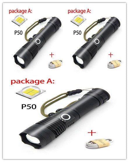 USB Charging Zoom P50 Flashlight - AmiraMart