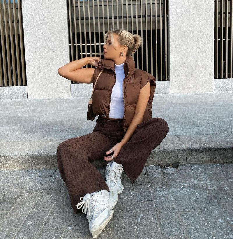 Vest Loose And Slim Solid Color Sleeveless - AmiraMart