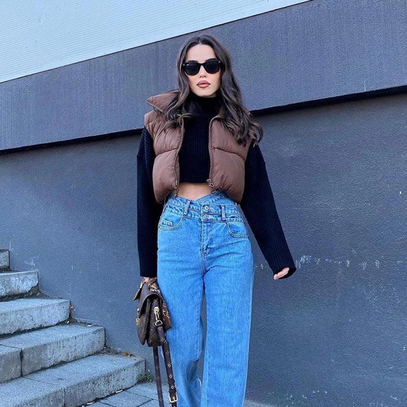 Vest Loose And Slim Solid Color Sleeveless - AmiraMart