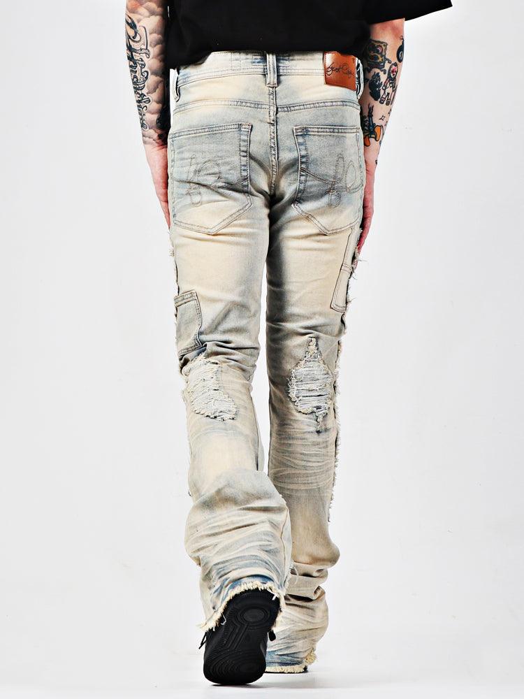 Vintage Elastic High Street Flare Jeans - AmiraMart