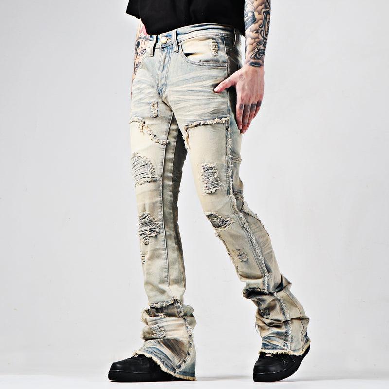 Vintage Elastic High Street Flare Jeans - AmiraMart