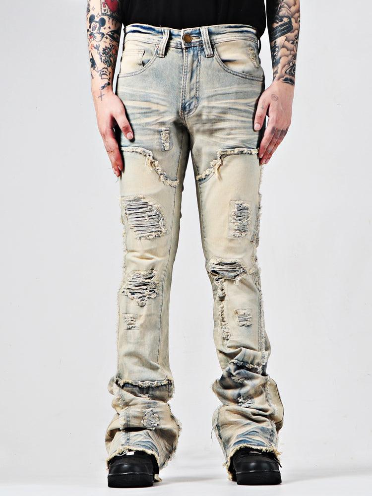 Vintage Elastic High Street Flare Jeans - AmiraMart