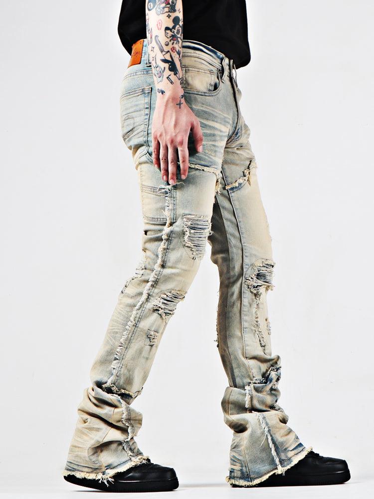 Vintage Elastic High Street Flare Jeans - AmiraMart